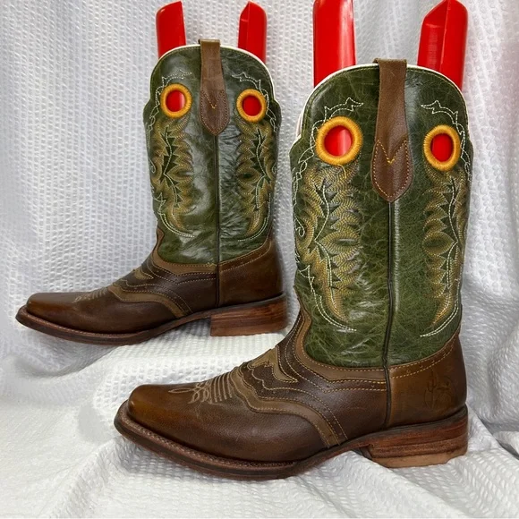Reyme | Shoes | Mens Brown And Green Western Boots | Poshmark display picture 3